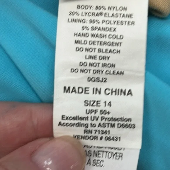 Women's Bean Sport Swimwear, Skirted Bottom. LL Bean. Size 14 - Picture 4 of 7